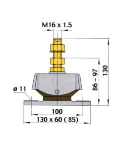 Support moteur flexibles K25V et K35V Vetus