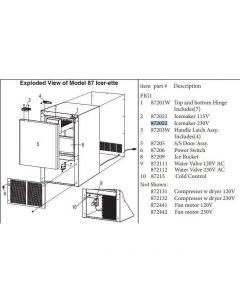 Fabrique à glaçons complète pour Icerette 87 - 230V Raritan