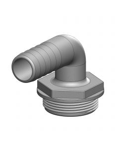 Coude 90° MM fileté cannelé 25 mm 1''1/2 BSP - blanc Trudesign