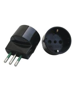 Adaptatateur Italie - S11 - P30 - mâle/femelle - noir Vimar