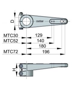 Bras de mèche alu ø40 mm Vetus