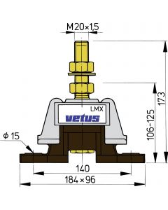 Supports moteur flexibles Type LMX Vetus