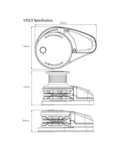 Molinete VX1 , sin Lewmar