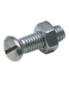 Raised countersunk head machine screw + nut