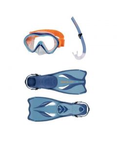 Kit snorkeling palmes masque tuba Océo Spring Blue  Beuchat