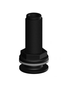 Passe-coque fileté - 1/2'' BSP - noir - packagé Trudesign